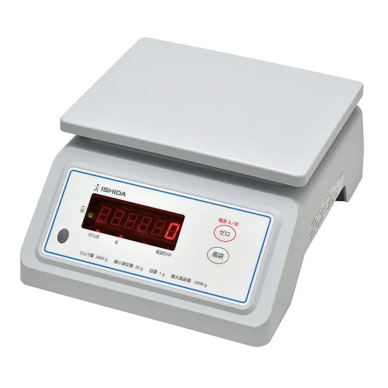 上皿デジタルはかり 検定付き ひょう量3000g 最小表示1g |イシダ S-boxM-3-D|取引証明対応|両画面仕様 出荷時JCSS校正証明書付